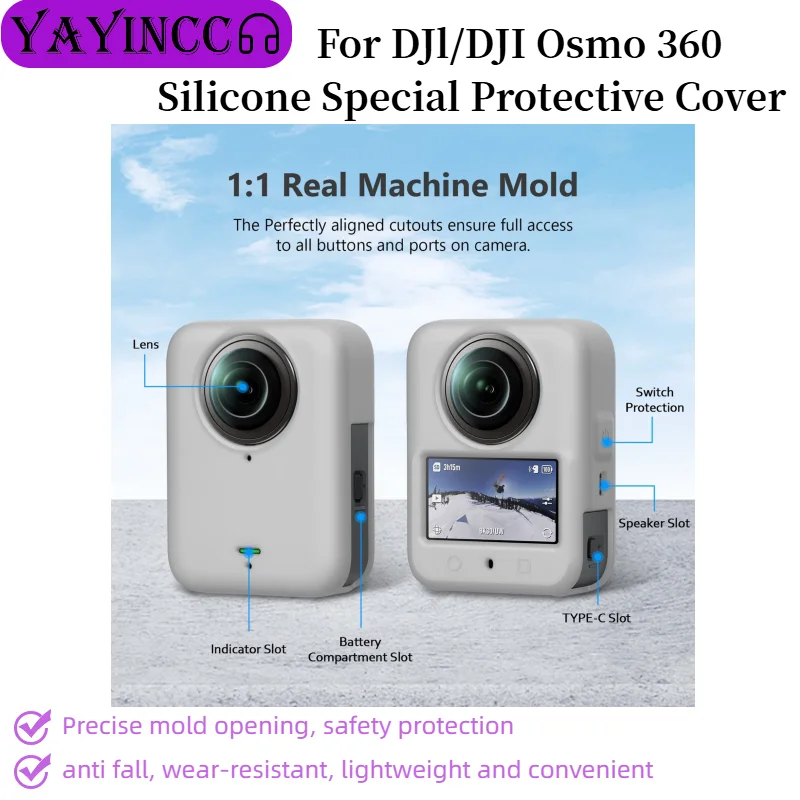 

YAYINCC Silicone Special Protective Cover For DJI Osmo 360 panoramic camera Precise mold opening, safety protection anti fall