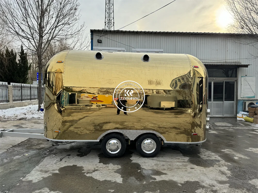 Reboque móvel de comida airstream com equipamentos de cozinha venda café lanche humberger carrinho caminhão de comida rápida para venda