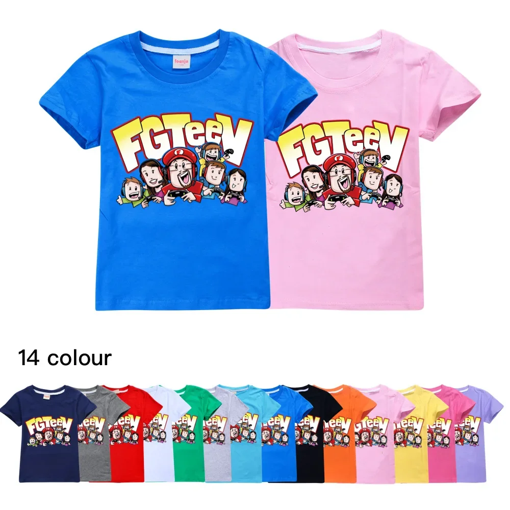 2024 Summer New Big Boys Fgteev The Family Game Kids Clothes for Girls TShirts Short Sleeve Tees FGTEEN Funny Grinch Shirts