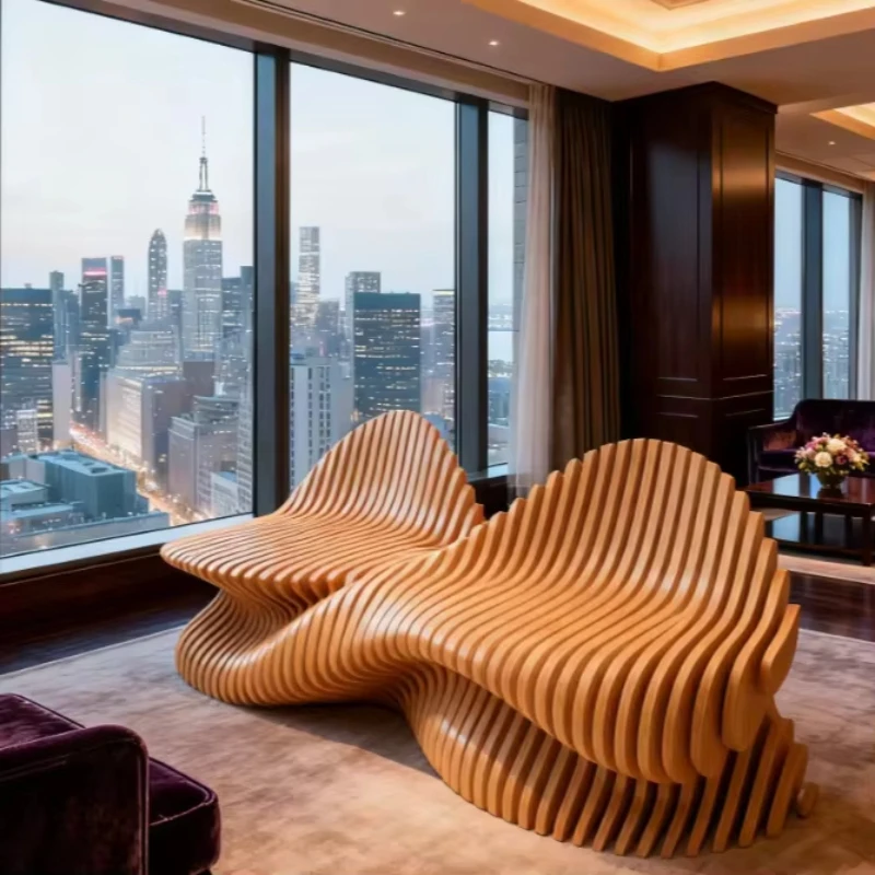 

Large Outdoor Wooden Chesterfield Sofa Chinese Design Apartment Mall