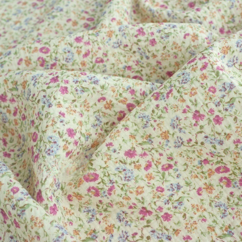 135x50cm Baumwolle Retro Doppellagige Gaze Plissiertes Heimgebrauchs-Lätzchen-Handtuch Decke Schlafkleidung Badetuch Nähstoff – Detail 15