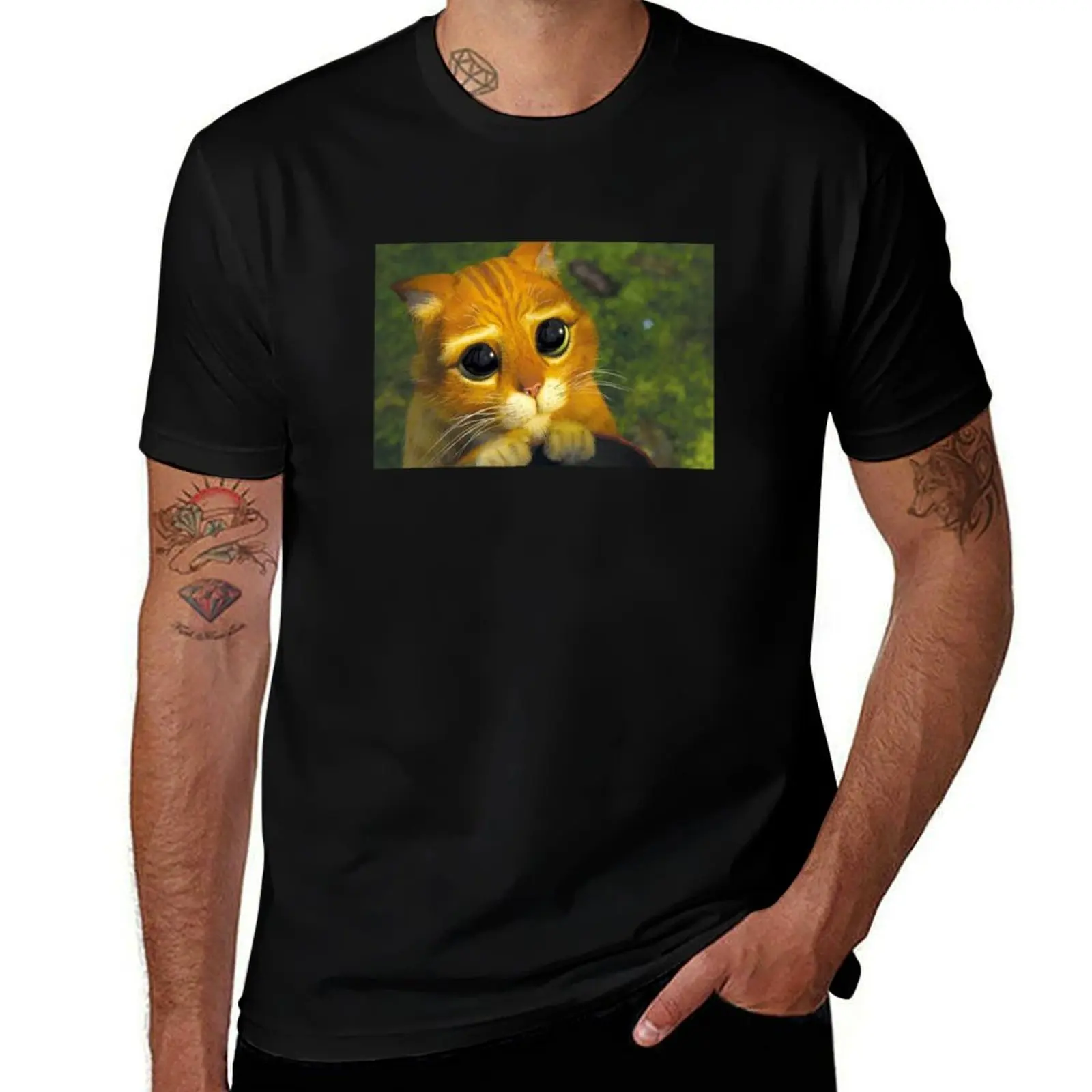 

puss in boots T-Shirt man t shirt luxury cotton t shirts man 100%