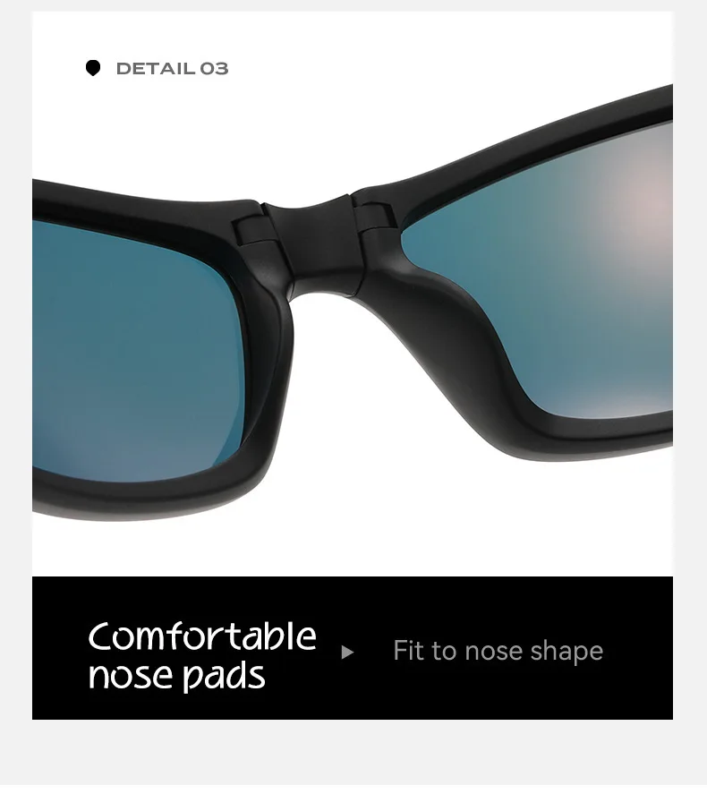 COHK Modische Faltbare Polarisierte Sonnenbrille für Männer und Frauen Markendesign Vintage Tragbare Klappbare Sport-Outdoor-Sonnenbrille UV400 – Detail 8