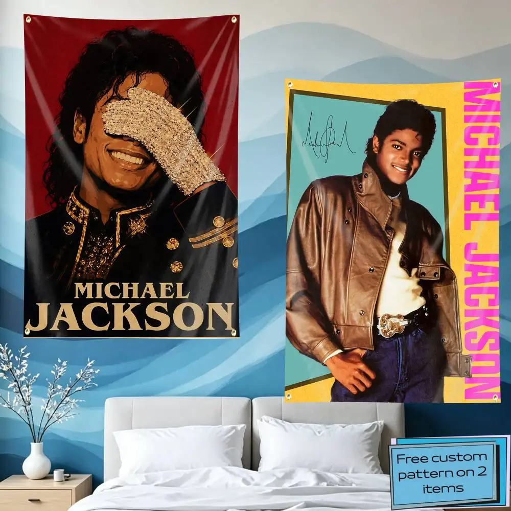 MJ-King Michael Jackson-S Retor  Flag Tapestry Banner for Bedroom Living Room Outdoor Camping Custom Supported