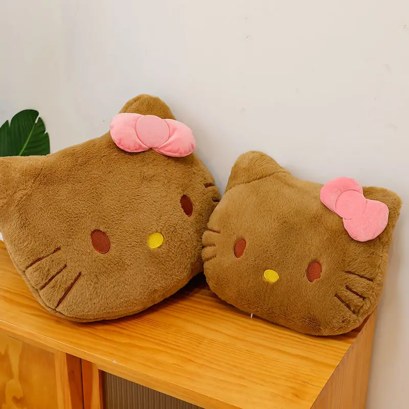 Cute Hello Kitty Plush Toy Dolls Tan Fluffy Pillows Cute Bedhead Cushion Doll High Beauty Cute Soft Cozy Car Seat Cushion