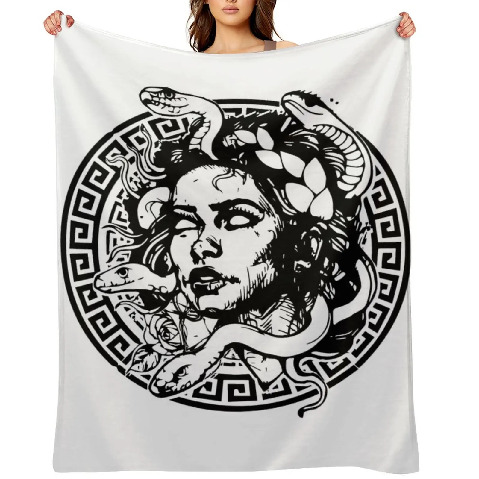 

medusa (black) Throw Blanket Hair sofa bed Sofa Throw Camping Blankets