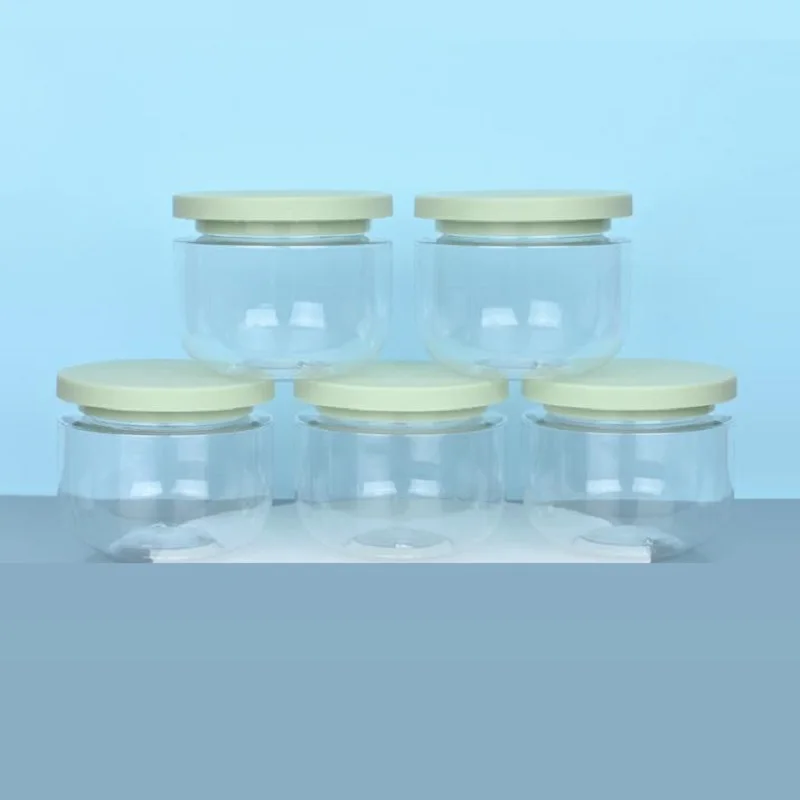 20Pcs Plastic Cream Jars Empty Transparent Refillable Bottle 250ml 8oz Cosmetic Pots Packaging PET Makeup Containers With Lids