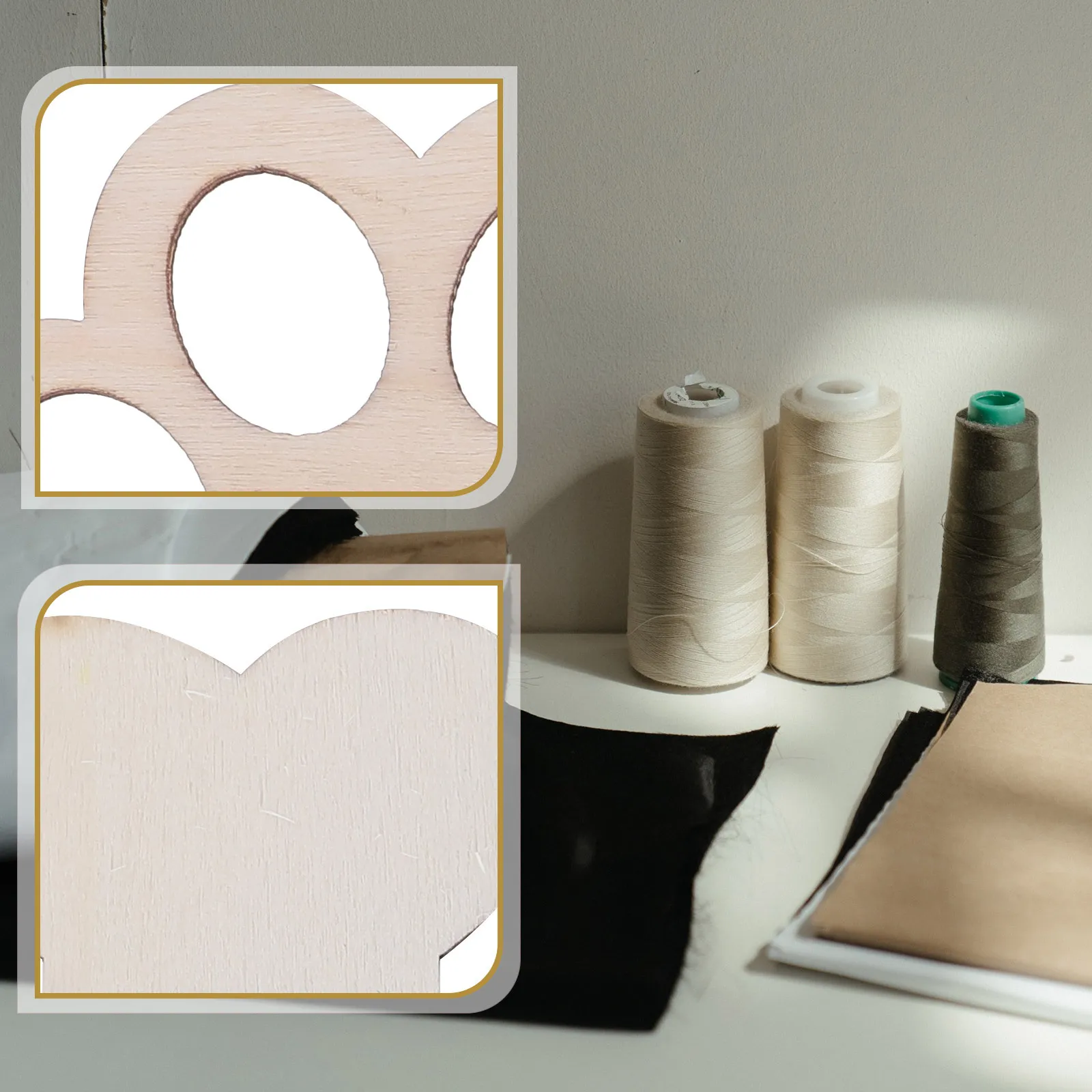 

30Pcs Thread Organization Plates Wooden Blank Holder DIY Winding Plate for Sewing and Embroidery Thread Winding Plates