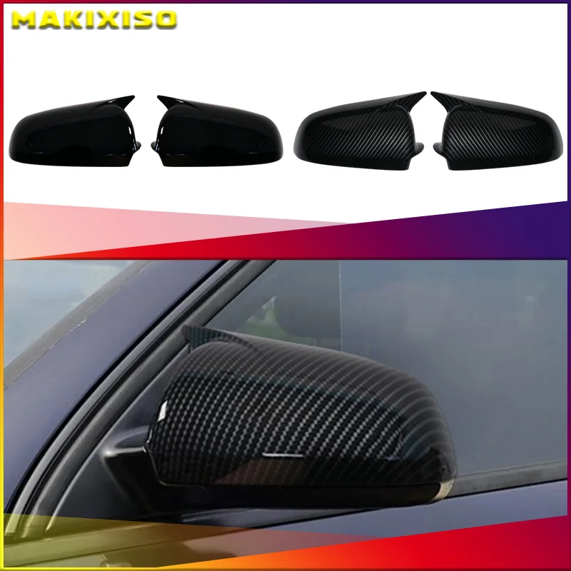 2Pcs Seite Auto Rückspiegel Abdeckung Kappen Für Audi A3 S3 8P 05-08 A4 S4 B6 B7 8E 8H A6 S6 C6 4F Spiegel Werkzeuge Fall Glänzend Schwarz
