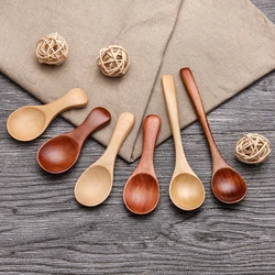 Wooden Spoon For Eating Japanese Style Mini Cooking Soup Spoon Coffee Tea Dessert Spoons Household Wood Tableware Kitchen Tools