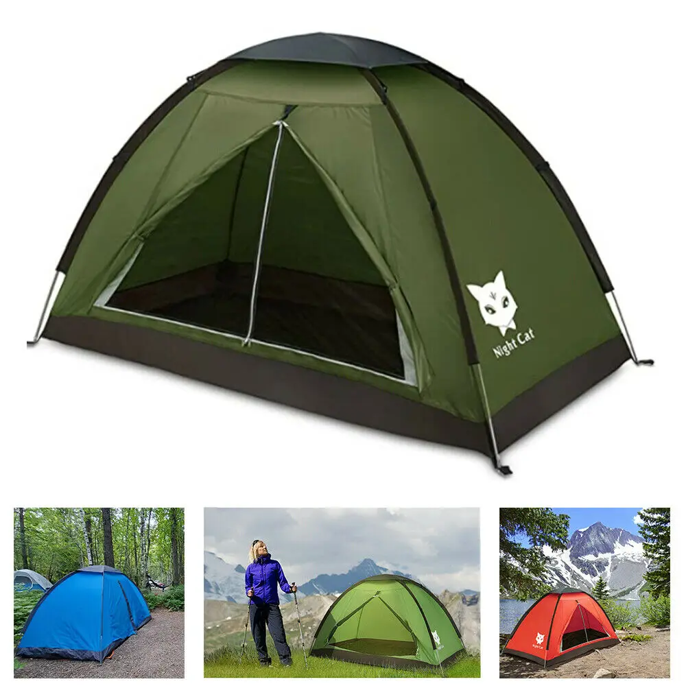 Tenda Mochila impermeável para 1-2 Pessoa Caminhadas Camping Tenda Sun Shelter Novo Exército Verde