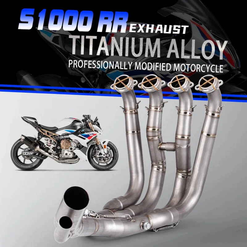 Titanium Alloy Front Exhaust Link Pipe for BMW S1000RR 2019-2023 Slip-On Connector