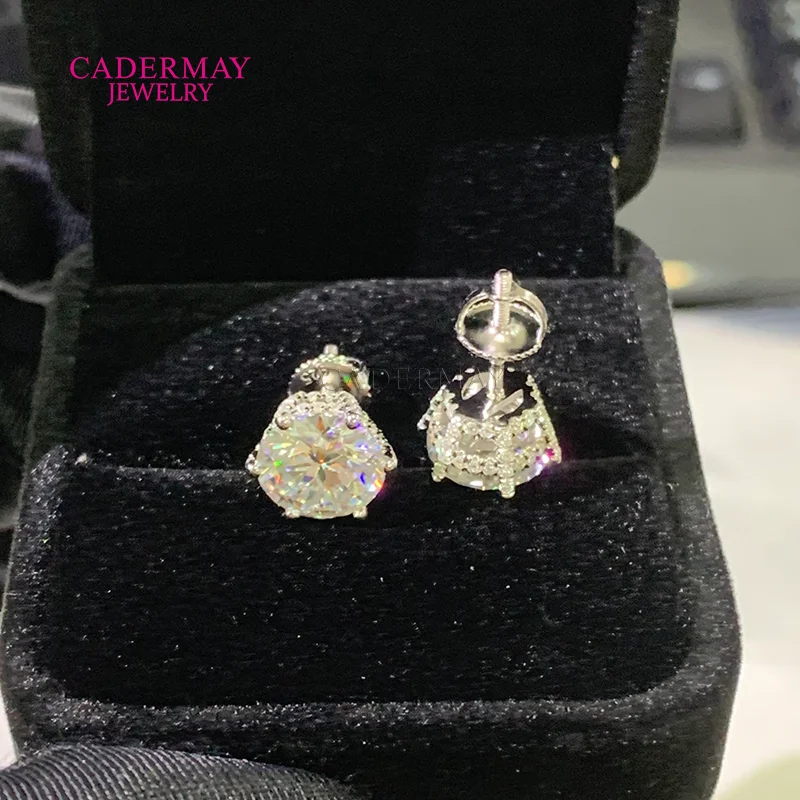Customized Jewelry Iced Out 6 prongs 9mm 3ct D VVS1 Moissanite Stud Earrings 10K 14K 18K Gold Earrings For Women Men Gift