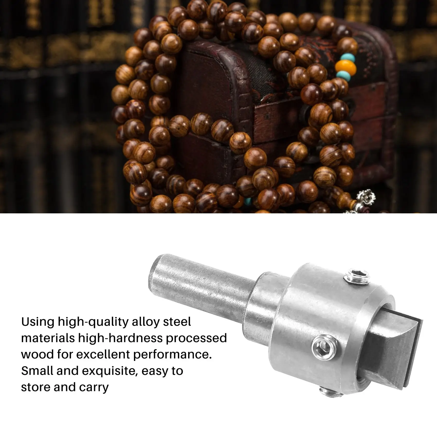 ✼Wooden Beads Drill Bit Ball Blade Milling Cutter Set 24Pcs Cemented Carbide Spherical Buddha Beads Woodworking Tool Kit