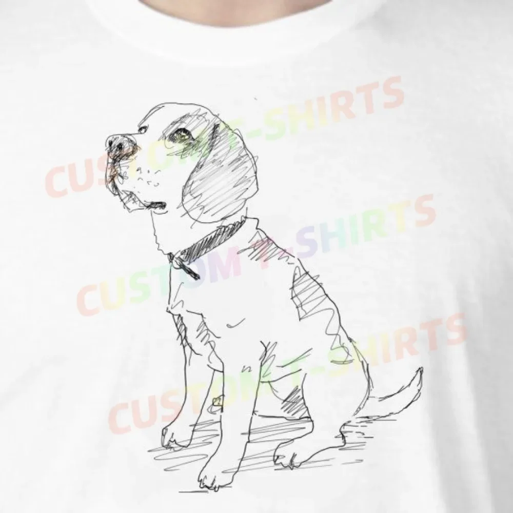

101 19_Beagle Fans' comic-style hand-drawn pattern T-shirts for both men and women in summer