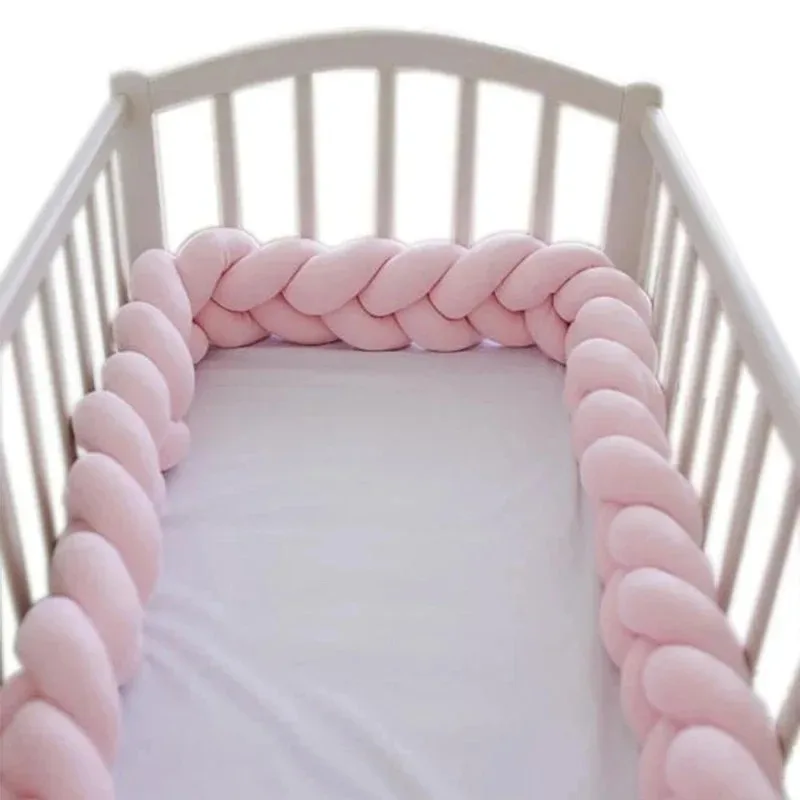 1M/2M/3M/4M 2M Baby Bumper Bed Braid Knot Pillow Cushion for Infant Crib Protector Cot Room Decor Bedding Set Boy Decoration