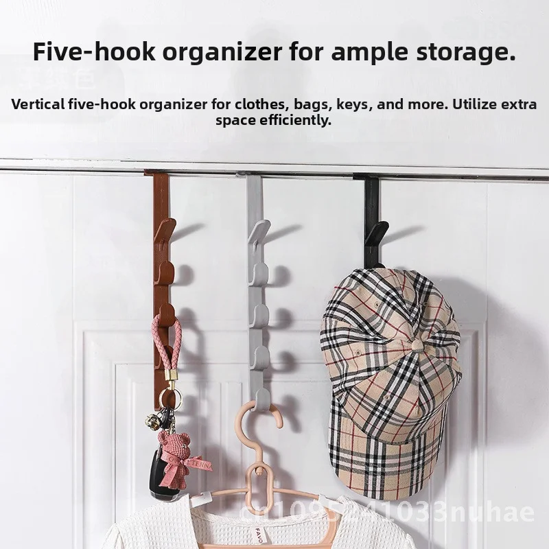 Вешалка с крючком для задней двери без перфорации, 5-звенья, материал PP, максимальная нагрузка, 20 кг, современный крючок для хранения одежды в спальне, белый, черный, светло-коричневый, серый Вешалка с крючком для задней двери без перфорации, 5-звенья, материал PP, максимальная нагрузка, 20 кг, современный крючок для хранения одежды в спальне, белый, черный, светло-коричневый, серый