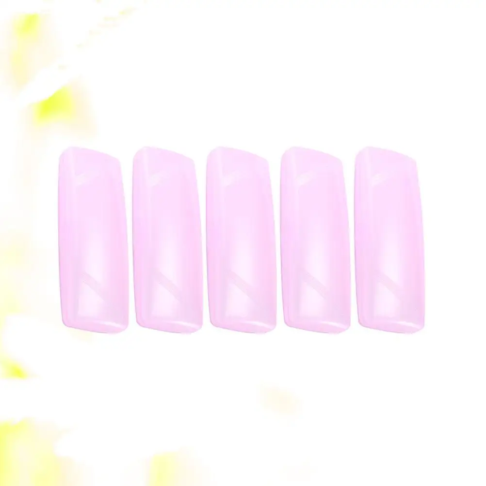 5pcs Portable Plastic Eyeglasses Box Anti-pressure Glasses Case Transparent Sunglasse Protectors for Man Woman (Pink)