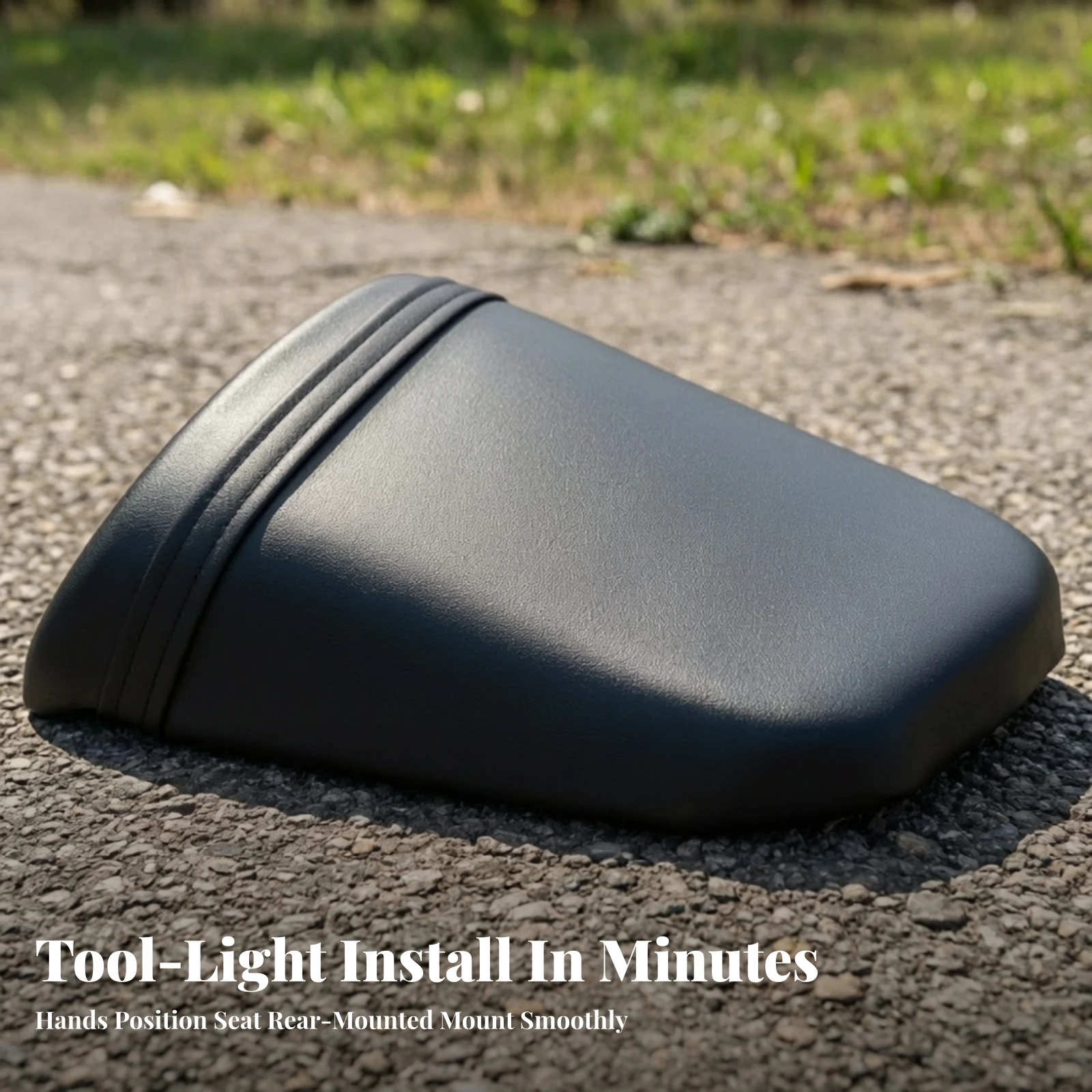 Rear Seat Cushion Replacement Passenger Pillion Motorcycle Seat with Mounting Base Compatible Easy to Install for Commuters - view 4