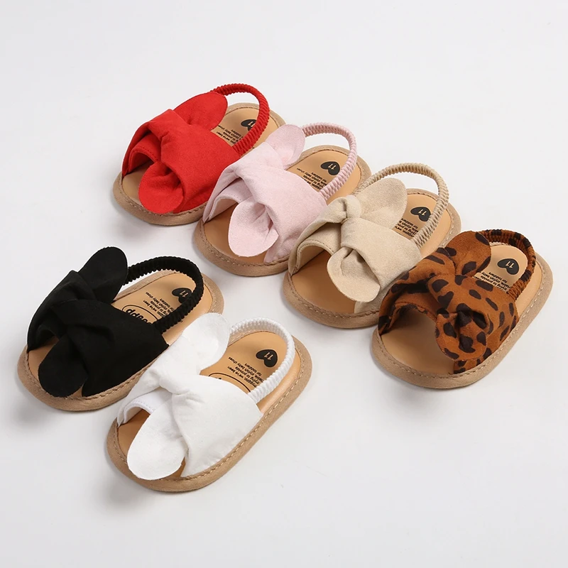 

Infant Baby Girls Sandals Cute Bowknot Anti-Slip Soft Sole Princess Shoes Beach Slipper Toddler First Walkers Shoes 0-18Months