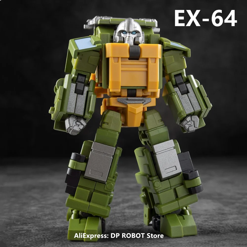 Ex-64 ex64 brawolute defenderミニアクションフィギュア,鉄の工場変換ロボットのおもちゃ,箱付き