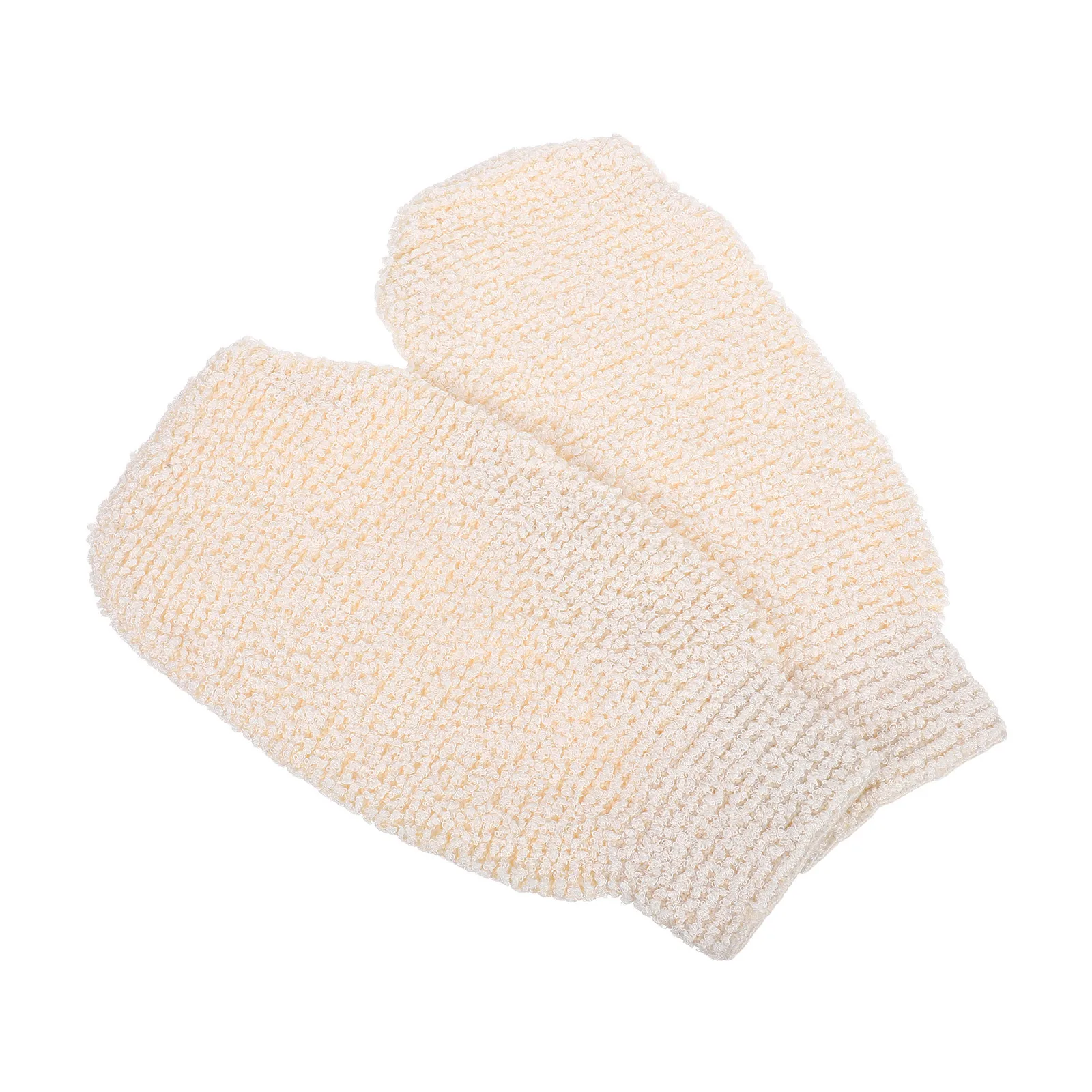 

2Pcs Bath Exfoliator Gloves Bamboo Fiber Double Sided Bathing Gloves Body Massage Towel Back Scrubber Shower Accessories