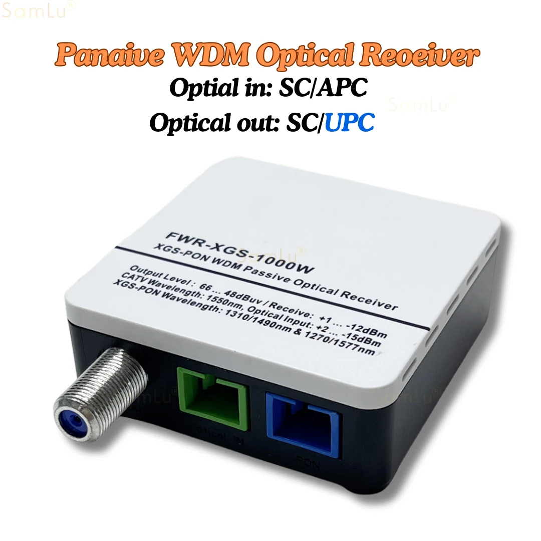 Passive FFTX 10G XGS-PON WDM CATV Optical Receiver  Optial in SC/APC  Optical out SC/UPC   Panaive WDM Optical Reoeiver