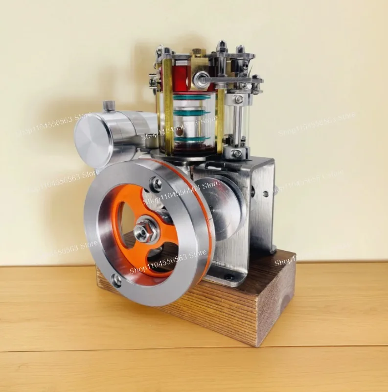 Mini Transparent Cylinder Single-Cylinder 4-Stroke Engine Model Ethanol Full Metal Visible