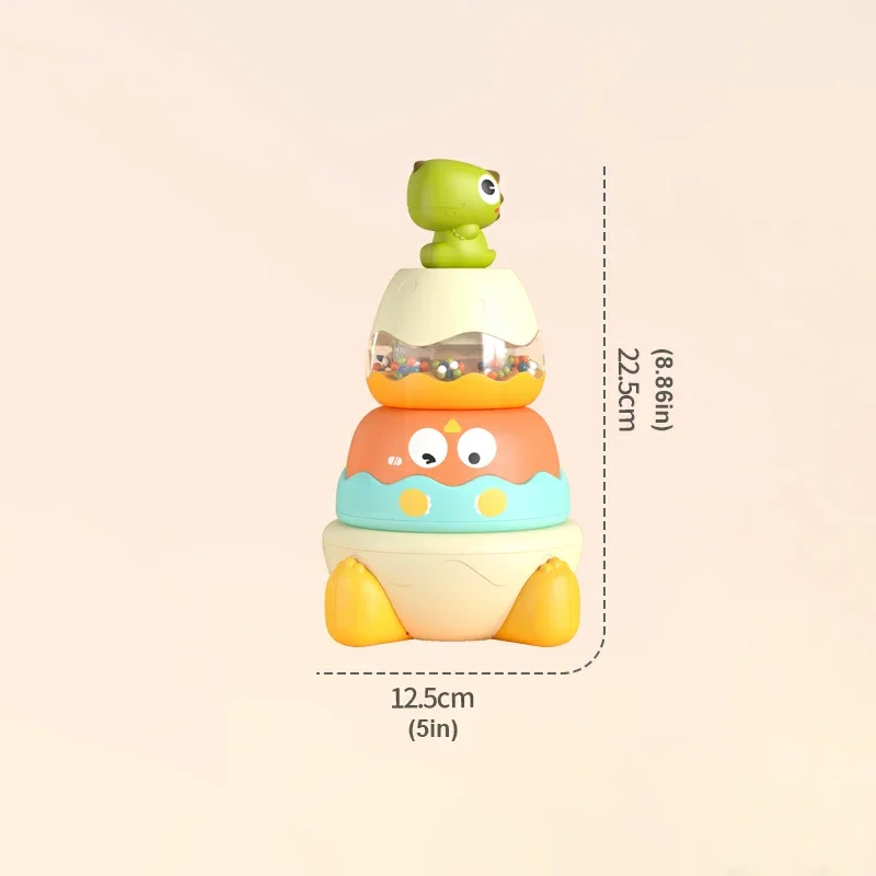 Baby Rattles Bell Stacking Toy 6 12 Months Early Educational Stacking Game for Babies Color Shape Cognition Toddler Sensory Toys