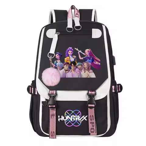 Demon Hunters Backpack K-pop Fans Travel Backpack for Women & Men Sturdy & Durable Bookbag Lightweight Laptop Bag Back