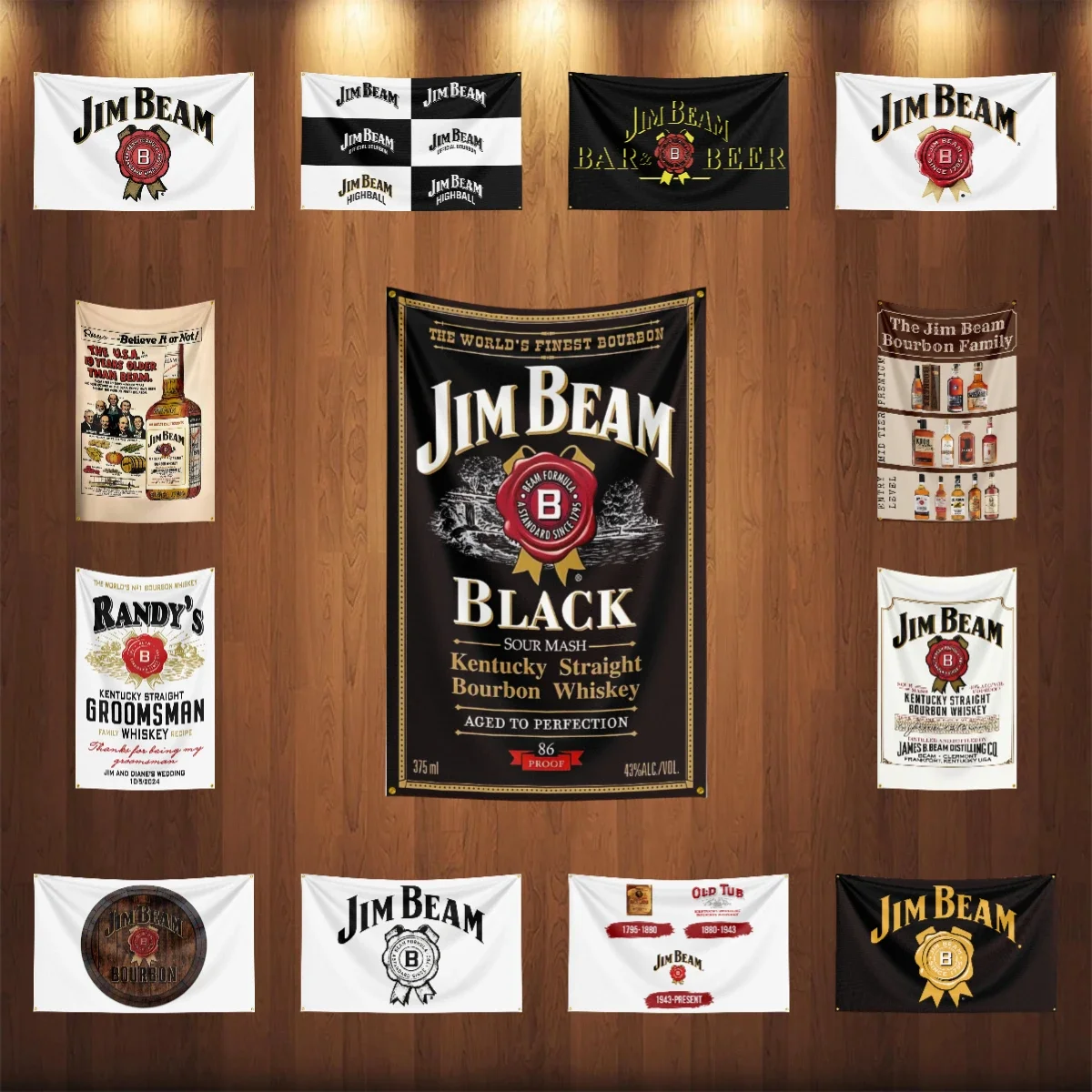 Bandera de vigas de whisky-j-jim de 3x5 pies, pancarta de vino con Alcohol impresa de poliéster para decoración, bebida, ron, bandera de cerveza
