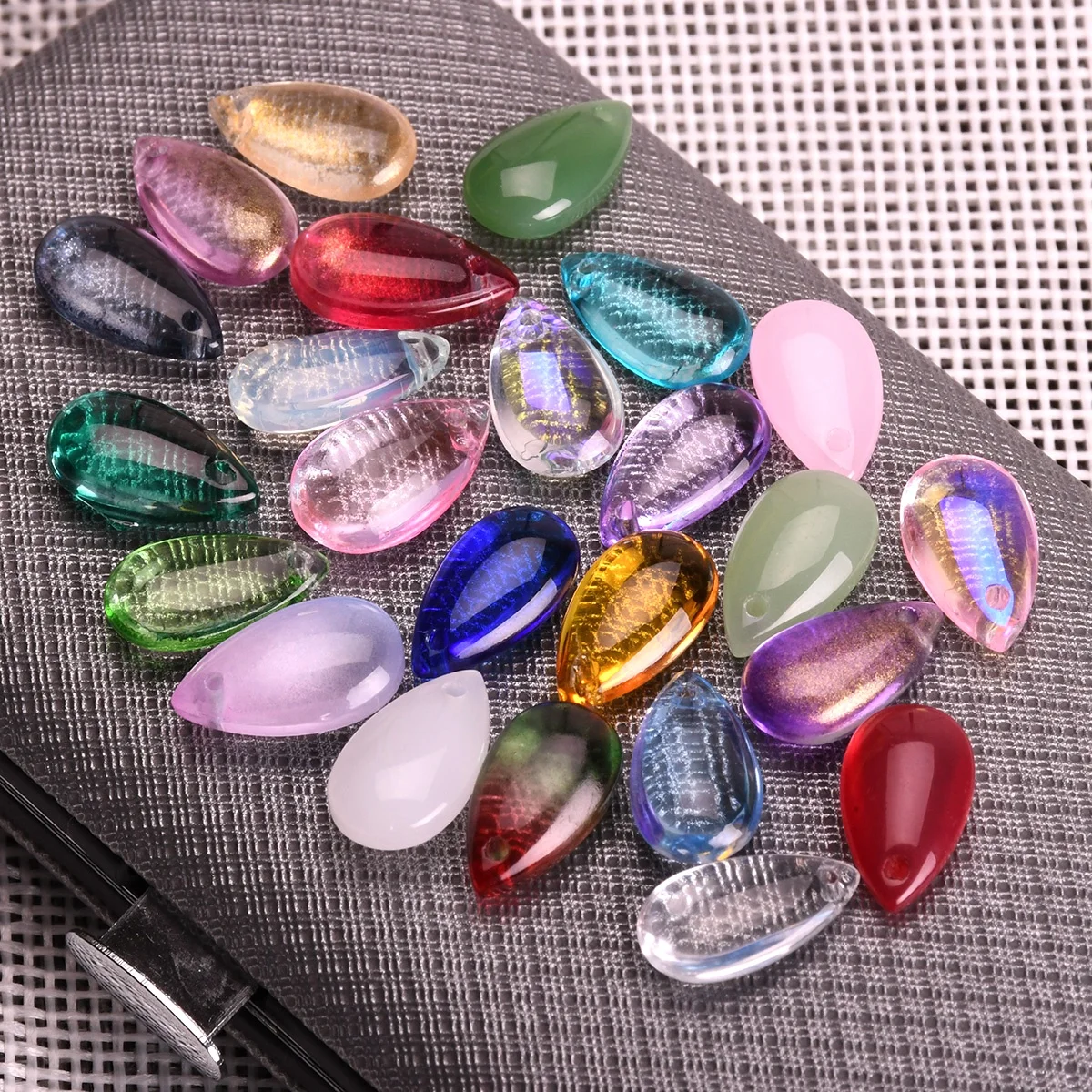 

10pcs Teardrop Shape 14x8mm Top Drilled Crystal Glass Loose Pendants Beads For DIY Earring Jewelry Making