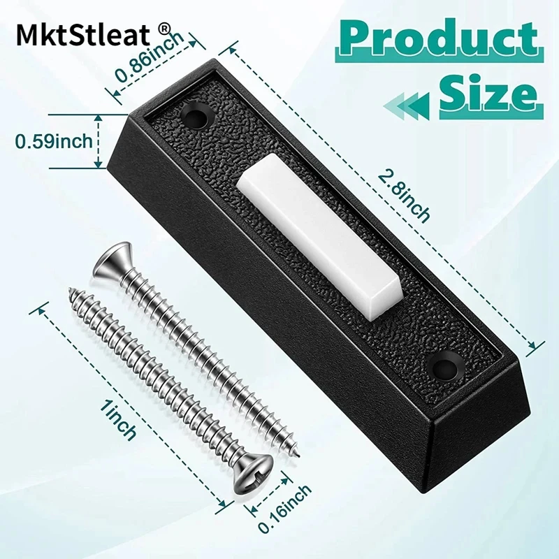 1PCS Wired Doorbell Button With LED Light, Replacement Of Doorbell Ring Button, Wall Mounted Door Opener Switch