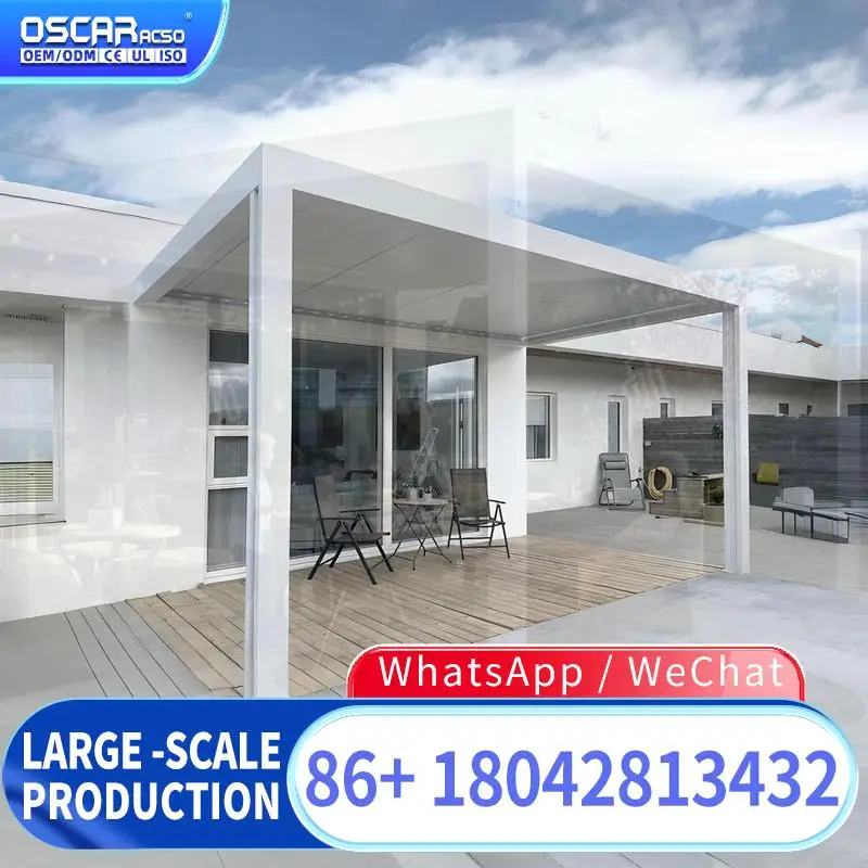 Motorized Garden Aluminium Louver Pergola 3x3 3x4 4x4 4x6 6x4m Aluminum Gazebo with Pressure Treated Wood for Backyard Patio Gar