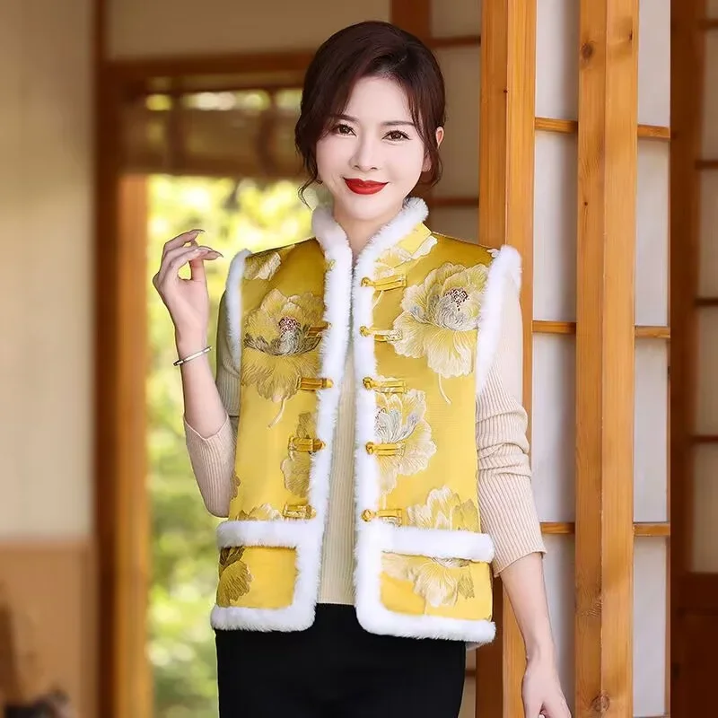 

Новая верхняя одежда Женский жилет Новый однобортный женский осенне-зимний жилет с круглым вырезом из хлопка для сохранения тепла одежды и жилета