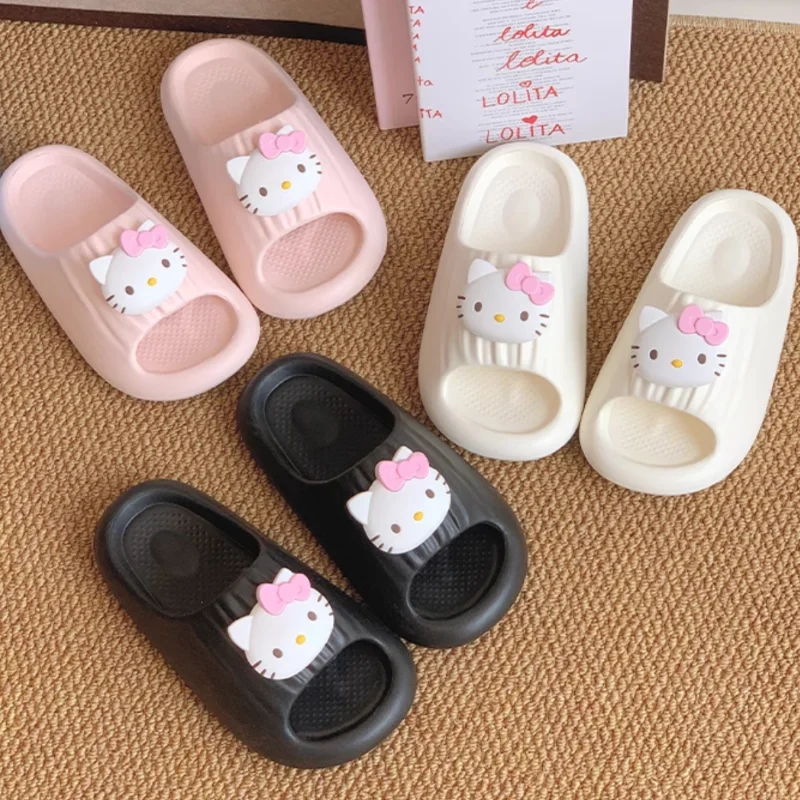 سانريو جديد مرحبا كيتي المحيط لطيف القط إيفا النعال الإناث الفتاة القلب سميكة وحيد المفروشات المنزلية عدم الانزلاق شبشب منزل #5