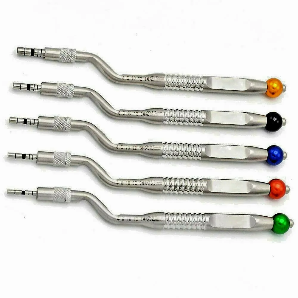 5PCS Dentistry Maxillary Sinus Elevator Tool Dental Implant Osteotome Instrument Concave Tips Sinus Lifting Device Bone Extruder