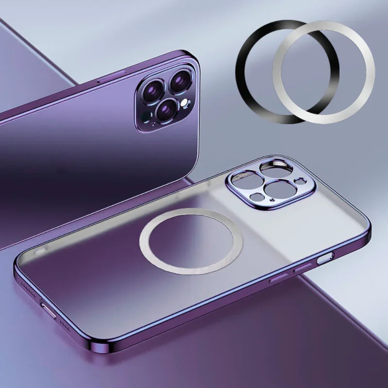 Magnetic Metal Plate Ring Sticker For Magsafe Wireless Charger Iron Sheet Phone Stickers Universal For iPhone 15 14Pro