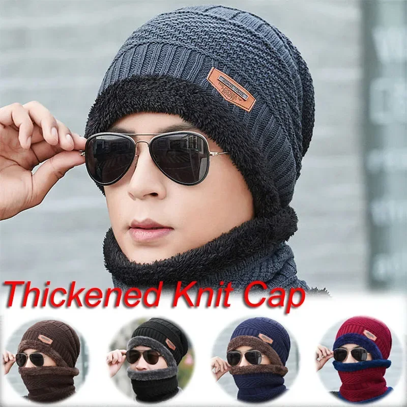 Nuevo gorro con letras Unisex, gorros de invierno con forro de piel para ocio para hombres y mujeres, gorro tejido que mantiene el calor, gorro de esquí sólido a la moda