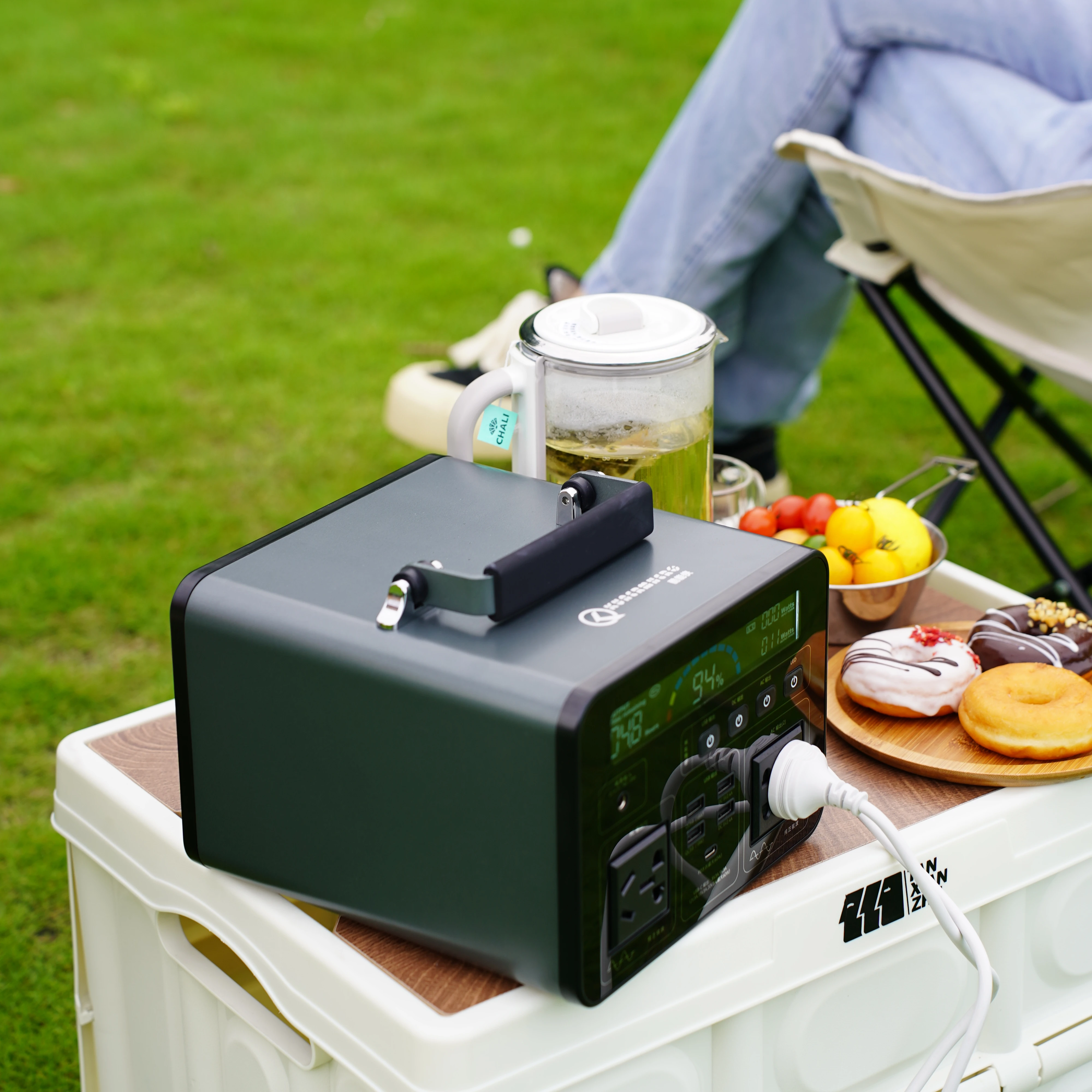 

500-Watt portable solar generator lithium-ion battery power pack for outdoor camping trips