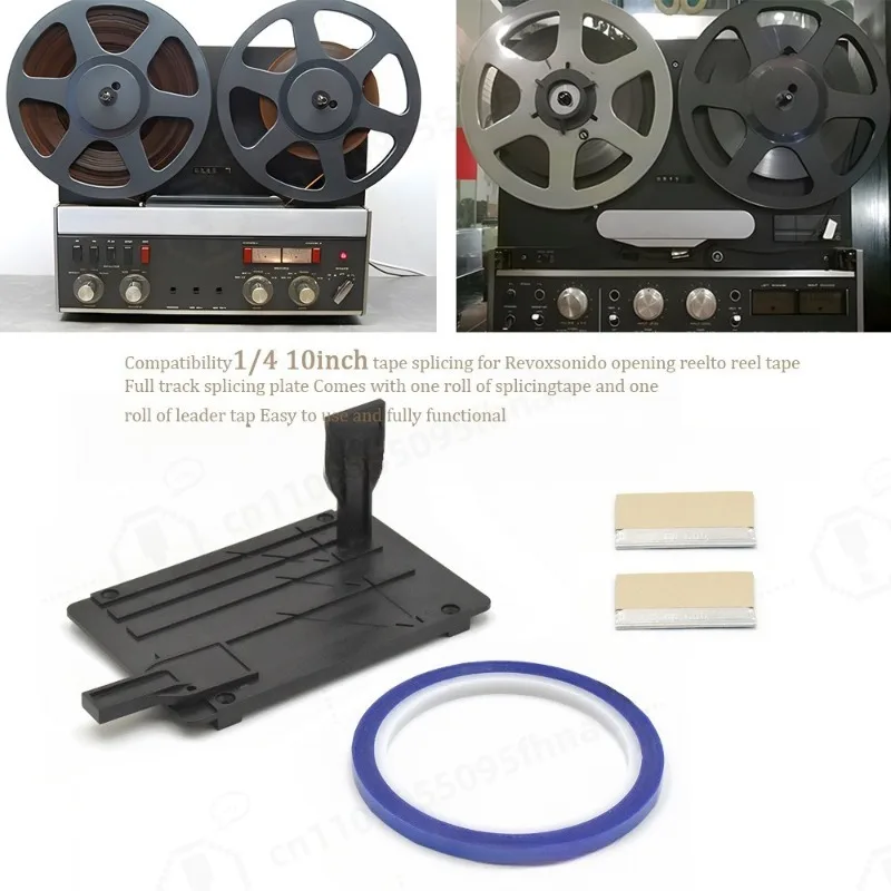 New 1/4 Inch 10 Inch Tape Splicing Kit Black Splicing Block Joining Rail Accessory for Open Reel Tape Recorder Audio Tape