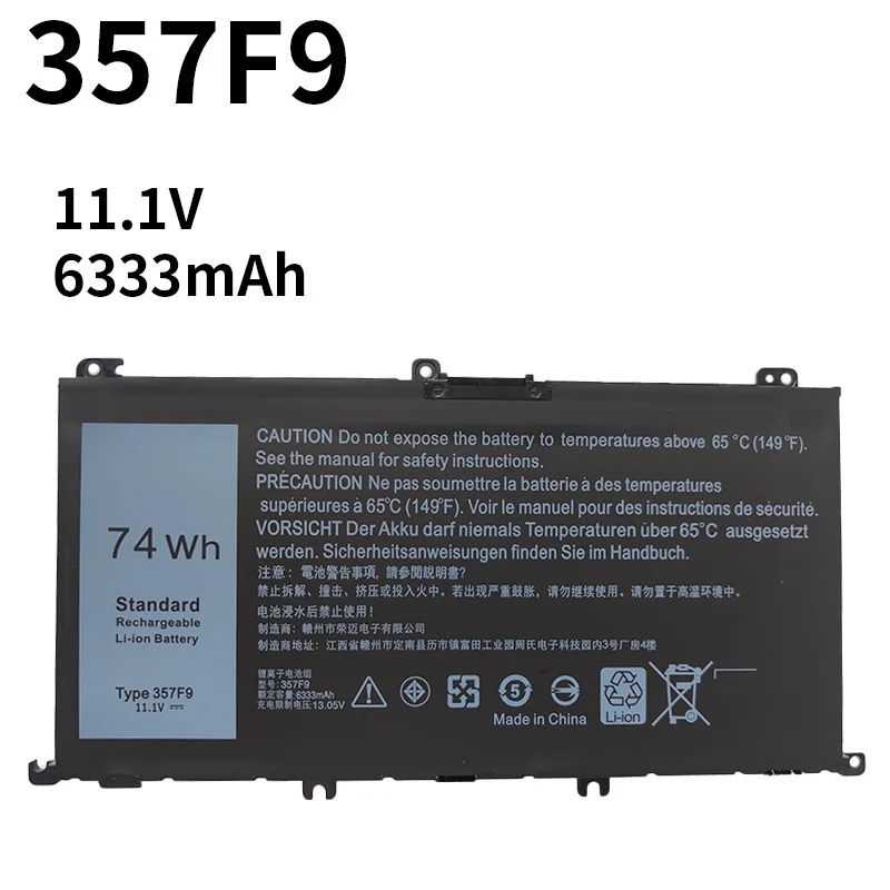 

357F9 74Wh 11.1V Laptop Battery For DELL Inspiron 15 7559 7000 7557 7567 7566 5576 5577 P57F P65F 71JF4 INS15PD-1548B 1748B