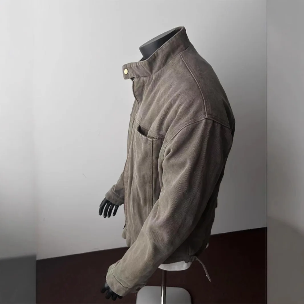 البوب ربيع الخريف موضة جديدة للرجال عادية العصرية بلون الوقوف طوق Longs Leeve بلون جاكيت زيبرا معطف الشارع الشهير #4