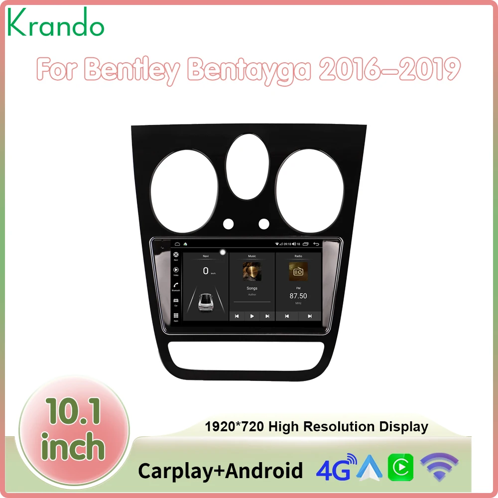 Krando 10.1 Inch Car Radio Video Player AUTO For Bentley Bentayga 2016-2019 CarPlay Video Player DSP GPS GPS
