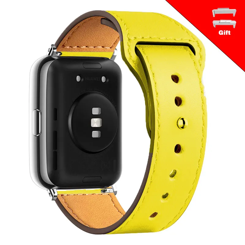 Pulseira de couro para huawei relógio ajuste 2 banda smartwatch substituição esporte pulseira retro loop fit2 pulseira acessórios