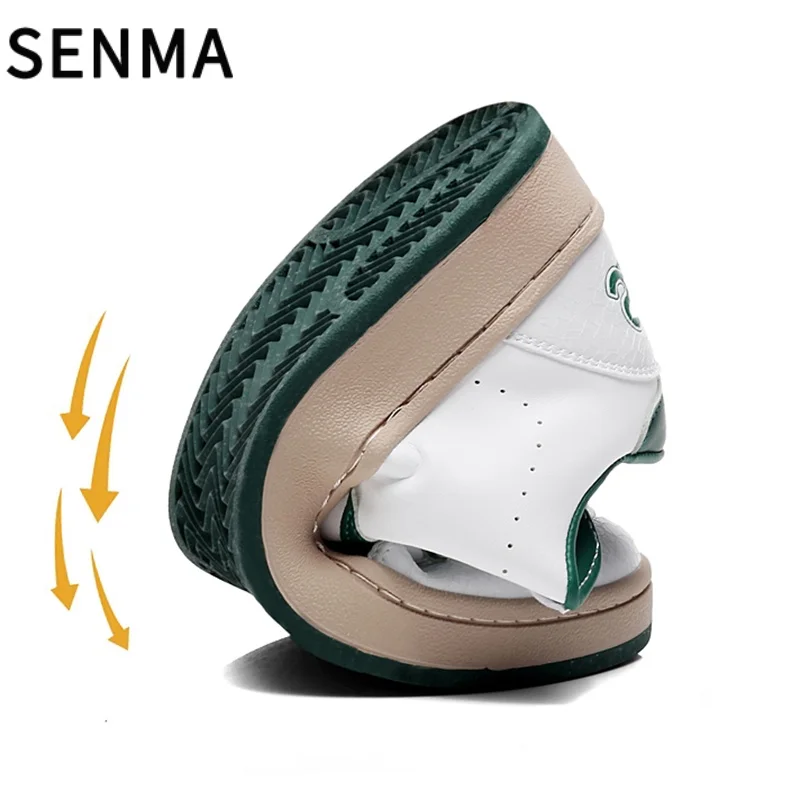 SENMA Men's Shoes Women's Casual Shoes Board Shoes Leather Version 2025 New Versatile Heightening White Sneakers Tennis Shoes