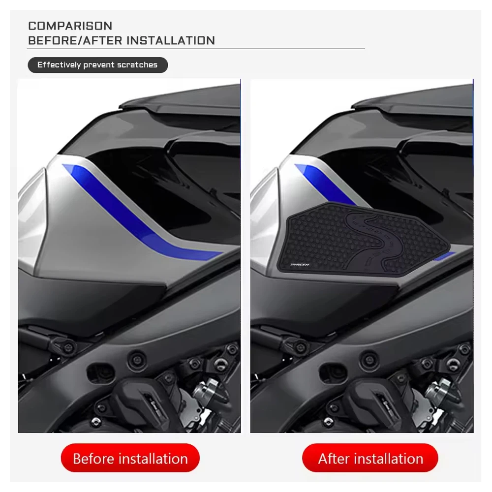 For Tracer 9 GT 2025 - 2026 Side Fuel Tank pad Tank Pads Protector Stickers Decal Gas Knee Grip Traction Pad Tankpad