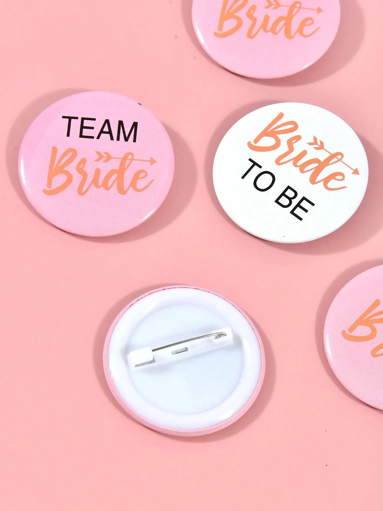 Random style 6 bridal team bridal team buttons bridal bridesmaid team pin, wedding party bridal shower tin badge