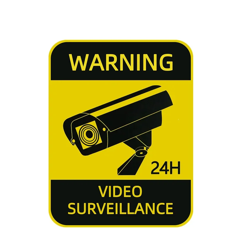 Car Stickers 24H Video Surveillance Alarm Warning Signs Vinyl Auto Decals for Automobile Window Body CCTV Waterproof Sunscreen