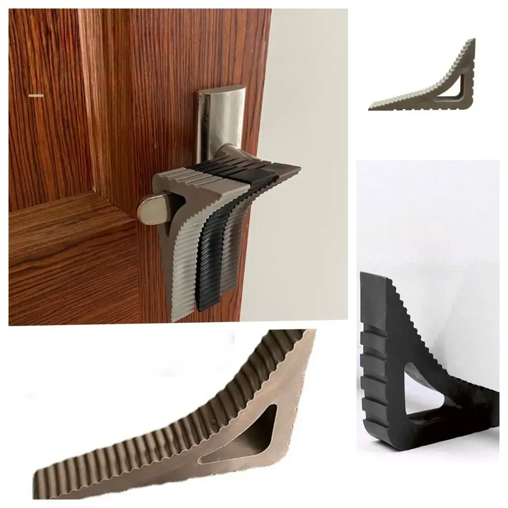 

Reusable Shock Absorbent Door Stopper Triangle Shape Wedge Door Stops Buffer Rubber Door Block Home Office